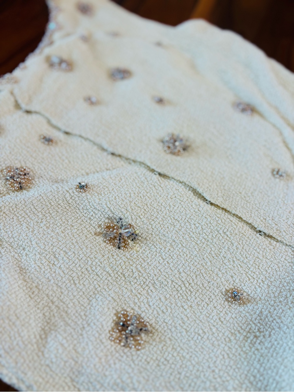 1940-1950s Vintage Rima London Beaded Two-Tone Cocktail Dress - Size 10 (M) - Picture 14 of 14
